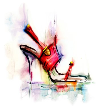 Kırmızı yüksek topuk ayakkabı