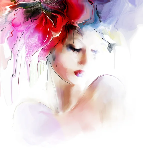 Güzel moda kadın illüstrasyon.