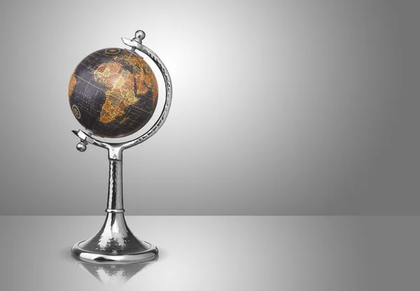 Vieux globe de style sur fond gris — Photo