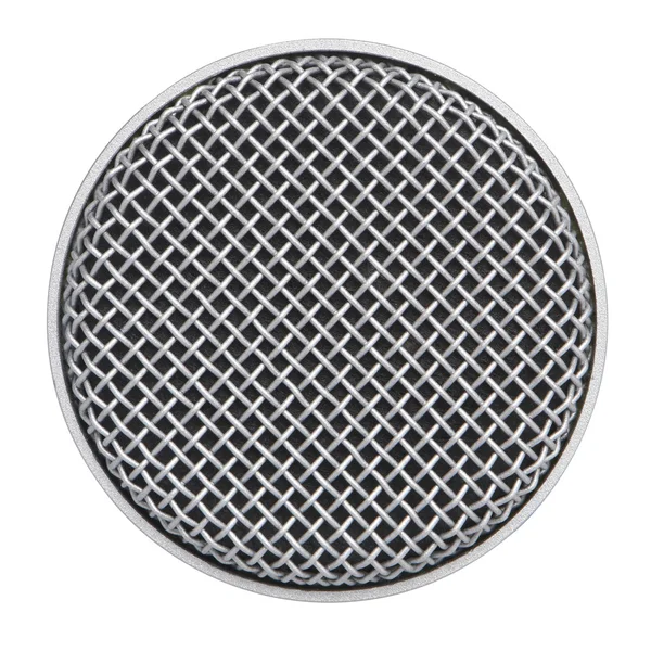 Beyaz arka plan üzerinde izole Closeup mikrofon kafa — Stok fotoğraf