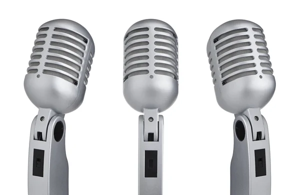 Sada vinobraní mikrofony izolovaných na bílém pozadí — Stock fotografie