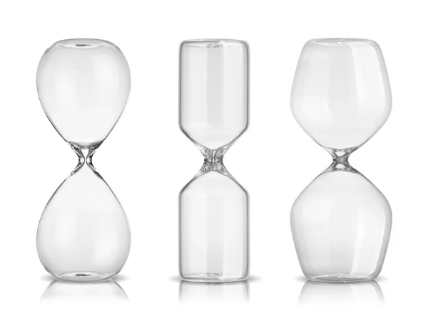 Empty hourglasses isolated on white background — Stock Photo, Image