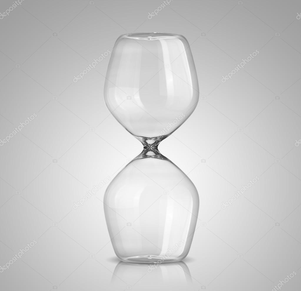 Reloj de arena vac o sobre fondo gris fotograf a de stock