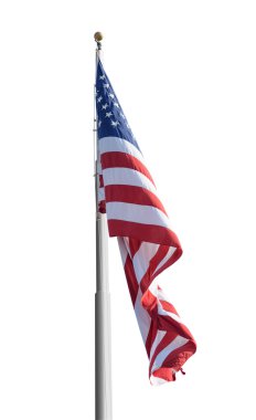 Beyaz arka planda izole edilmiş Amerikan bayrağı
