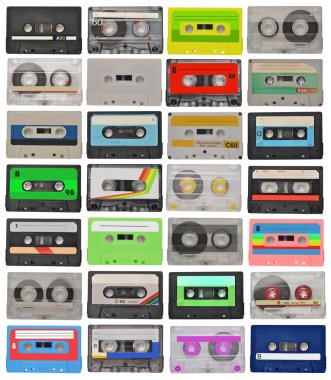 Set of cassette tapes clipart