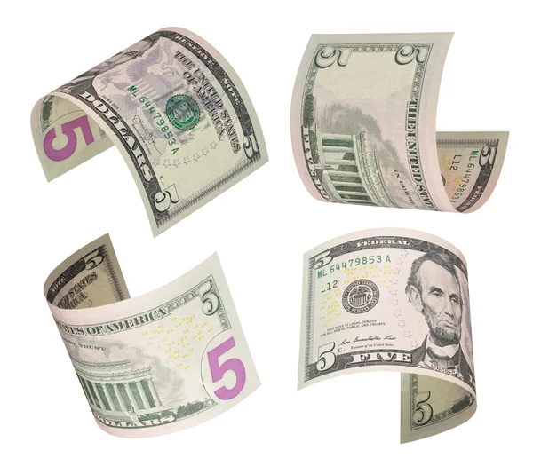 Five dollars bills — Stock Photo, Image