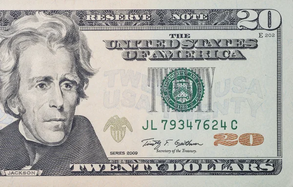 20 dolarů bill — Stock fotografie