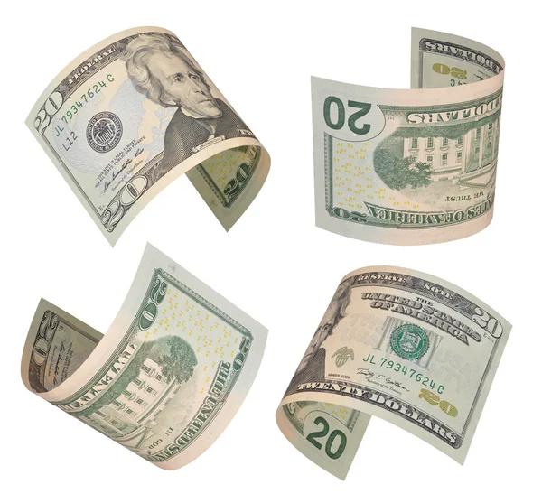 Twenty dollars bills — Stock Photo, Image