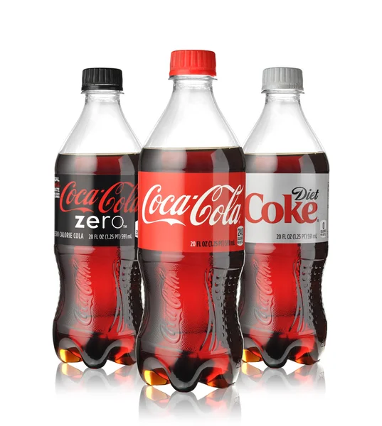 Coca-Cola műanyag palackok — Stock Fotó