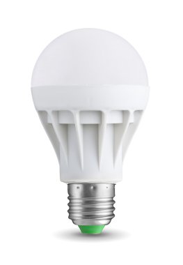 LED ampul beyaz arkaplanda izole edildi
