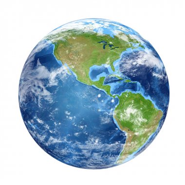Kuzey ve Güney Amerika, Usa gösterilen uzaydan Dünya gezegeni. Worl