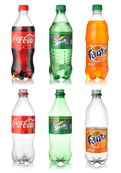 Бутылки Coca Cola, Sprite и Fanta

