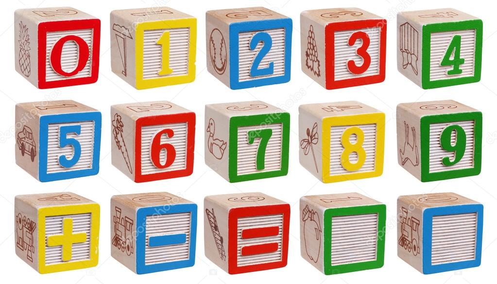 Collection of wooden blocks - numbers