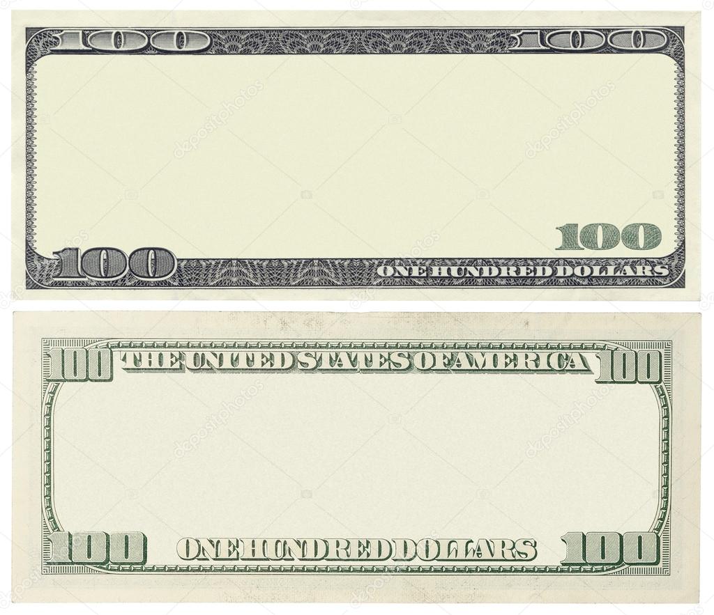 Blank 100 Dollar Bill Template Images And Photos Finder