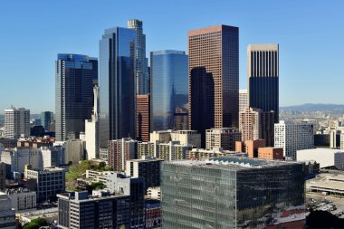 Güneşli bir günde Downtown Los Angeles cityscape