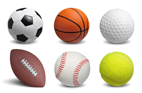 Collection of balls isolated on white background — Stock Photo, Image