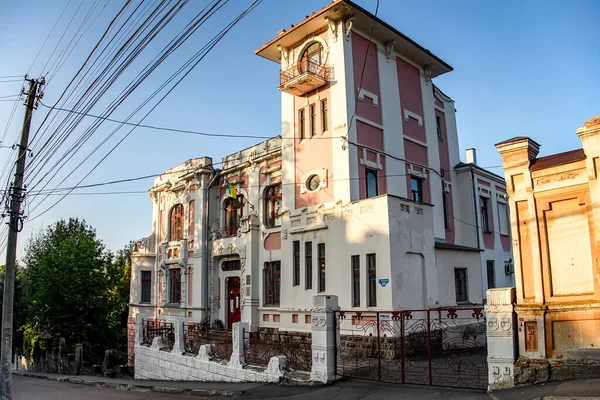 The famous historic house mansion in Art Nouveau style in the historic part of Vinnytsia, Ukraine. September 2020. High quality photo