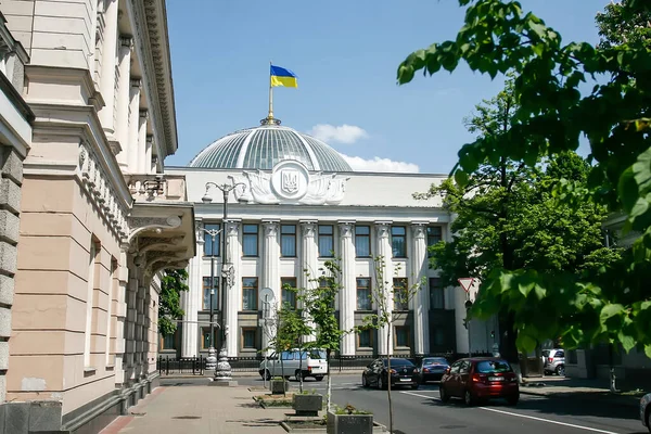 Vue Bâtiment Verkhovna Rada Conseil Suprême Ukraine Depuis Rue Chovkovychna — Photo