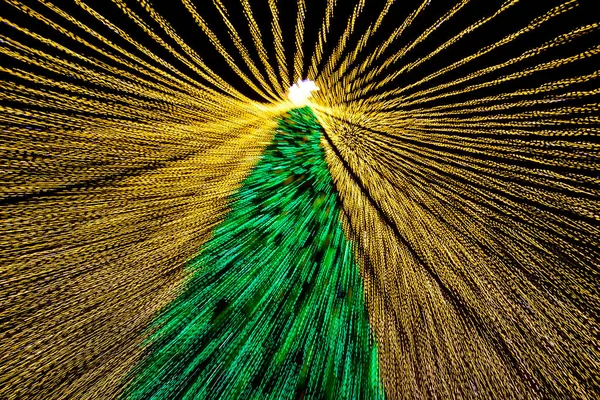 Conceptual Photo Decorated Christmas Tree Festive Illumination Long Exposure Selective — Stock Photo, Image