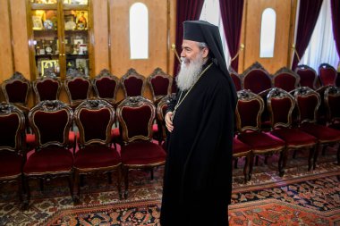 Ekümenik Patrik Bartholomew İstanbul, Türkiye 'deki konutunda. Mart 2017. Yüksek kalite fotoğraf