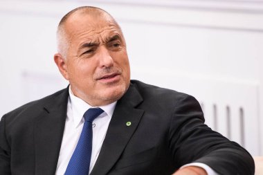 Bulgaristan başbakanları Ukrayna ziyareti sırasında Boyko Borisov. Kyiv, Ukrayna, Mayıs 2018. Yüksek kalite fotoğraf