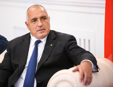 Bulgaristan başbakanları Ukrayna ziyareti sırasında Boyko Borisov. Kyiv, Ukrayna, Mayıs 2018. Yüksek kalite fotoğraf