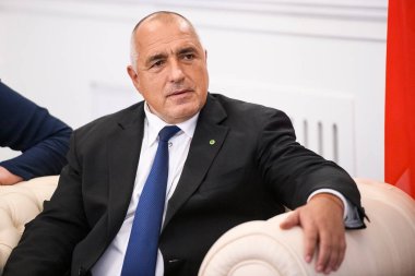 Bulgaristan başbakanları Ukrayna ziyareti sırasında Boyko Borisov. Kyiv, Ukrayna, Mayıs 2018. Yüksek kalite fotoğraf