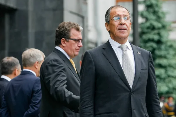 Ministro Asuntos Exteriores Ruso Sergei Lavrov Durante Visita Kiev Ucrania — Foto de Stock