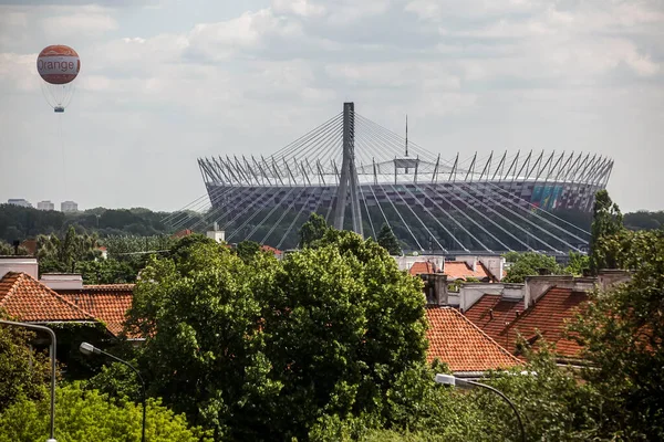 Vista Praça Castelo Para Estádio Nacional Pge Narodowy Varsóvia Polônia — Fotografia de Stock