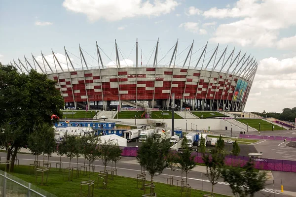 Exterior do Estádio Nacional PGE Narodowy em Varsóvia, Polônia. Junho de 2012 — Fotografia de Stock