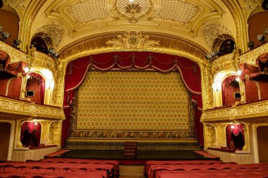 Interior of the Chernivtsi Music Drama Theater in Chernivtsi, Ukraine. July 2016. High quality photo clipart