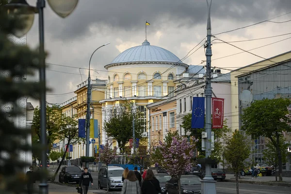 Історична Будівля Регіональної Ради Вулиці Соборна Вінниці Україна Травень 2021 — стокове фото