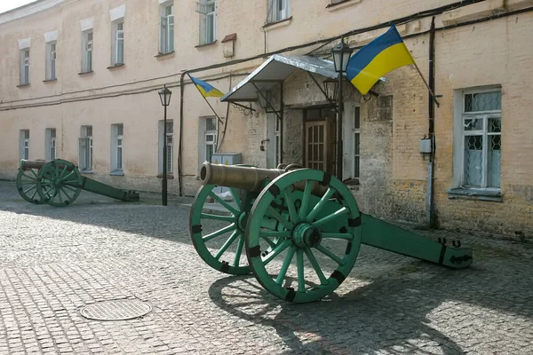 Vieux Canons Dans Forteresse Kiev Complexe Bâtiments Fortification Dans Centre — Photo