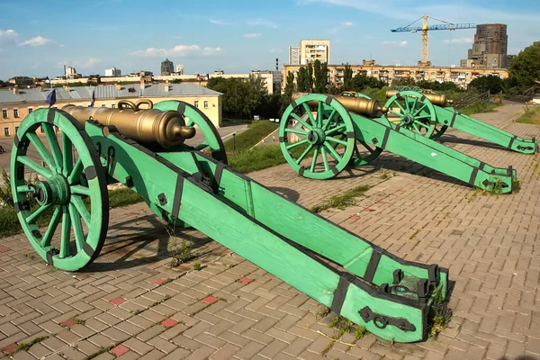 Oude Kanonnen Kiev Fort Complex Van Fortificatie Gebouwen Stad Kiev — Stockfoto