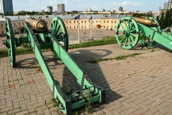 Oude Kanonnen Kiev Fort Complex Van Fortificatie Gebouwen Stad Kiev — Stockfoto