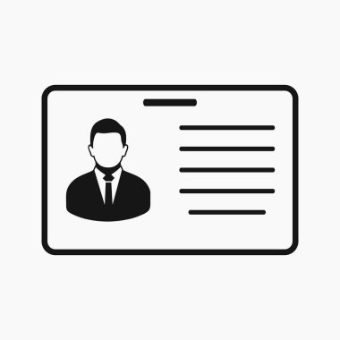 Kimlik kartı simgesi. Düz biçim vektörü EPS.