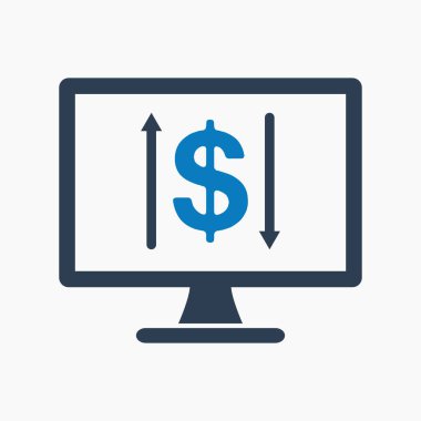 Çevrimiçi işlem simgesi. Düz biçim vektörü EPS.