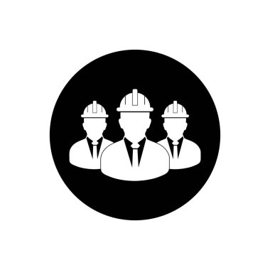 Civil Engineer Group Button Icon. Editable Vector EPS Symbol Illustration. 