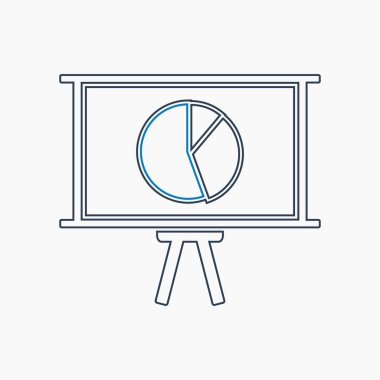 İş sunum simgesi. Satır biçimi vektör EPS.