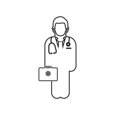 Görev başındaki doktor. Vektör EPS.