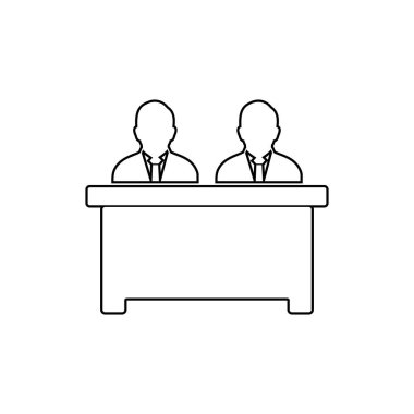 Röportaj Paneli Simgesi. Düzenlenebilir Vektör Sembol İllüstrasyonu. 