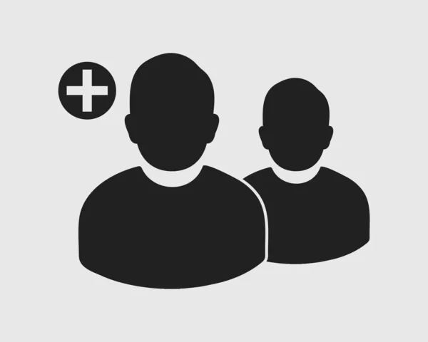 Benutzer Icon Vergrößern Oder Hinzufügen Männliches Symbol Auf Grauem Hintergrund — Stockvektor