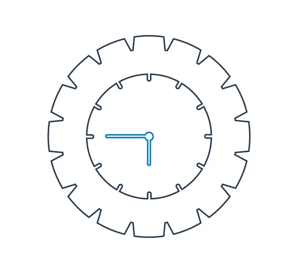 Icono Línea Tiempo Con Reloj Símbolo Engranaje — Vector de stock