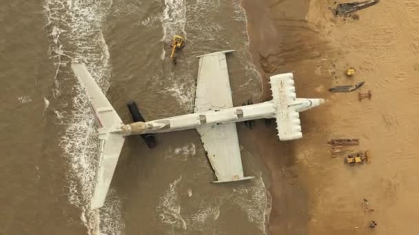 Ekranoplan Clase Lun Antiguo Buque Naval Soviético Alto Secreto Buque — Vídeo de stock