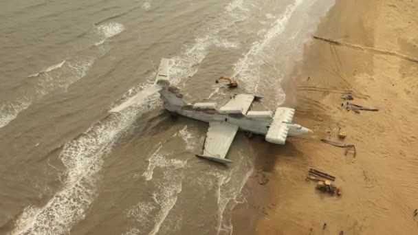 Lun Class Ekranoplan Ancien Vaisseau Marine Soviétique Top Secret Navire — Video