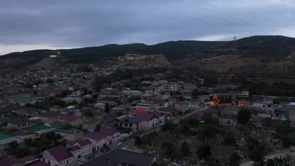 Luchtfoto Van Het Oude Fort Narin Kala Derbent Rusland Republiek — Stockvideo