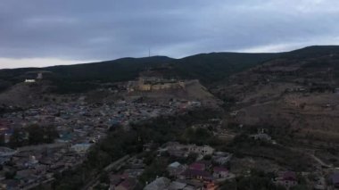 Derbent 'deki Narin-kala kalesinin hava görüntüsü. - Rusya. Dağıstan Cumhuriyeti