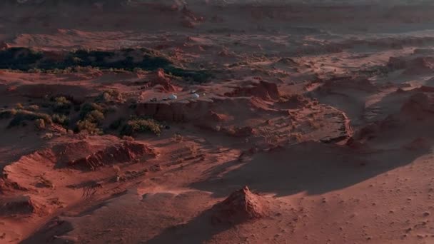 Mars Manzarası Gobi Çölü Ndeki Flaming Cliffs Hava Manzarası Dinozorların — Stok video