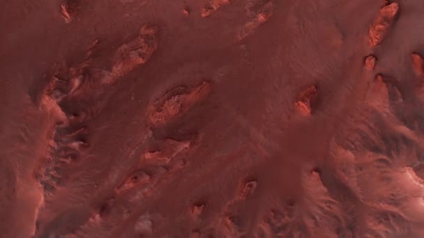 Martian Landscape Flaming Cliffs Aerial View Gobi Desert Scorched Earth — Stock Video