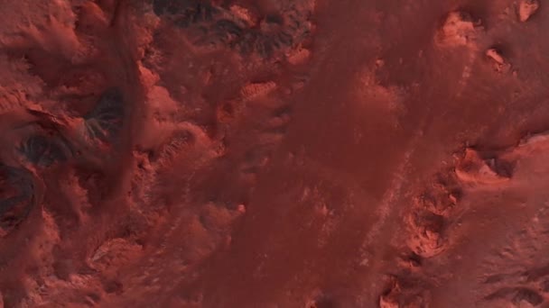 Martian Landscape Flaming Cliffs Aerial View Gobi Desert Scorched Earth — Stock Video